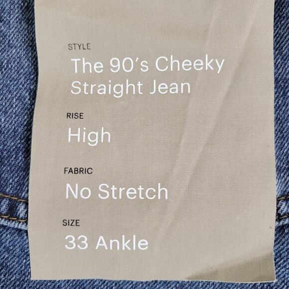 EVERLANE 33 NEW 90'S CHEEKY HIGH RISE STRAIGHT MODERN ANKLE JEANS CURVY NWT - Picture 8 of 13